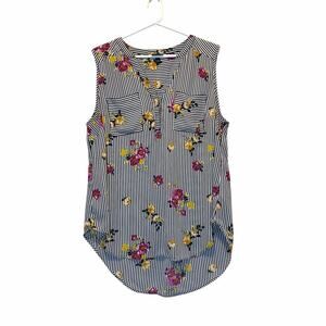 Torrid Harper Blouse Size 0 Floral Stripe V-Neck Sleeveless Modern Boho Chic